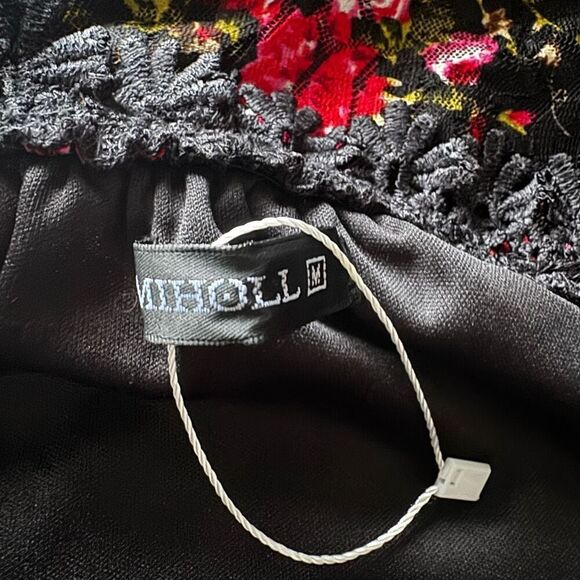 Miholl Black Layered Lace Floral Crotchet Off The Shoulder Boho Top - Picture 8 of 8